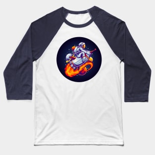 Astronaut riding a Rocket Baseball T-Shirt